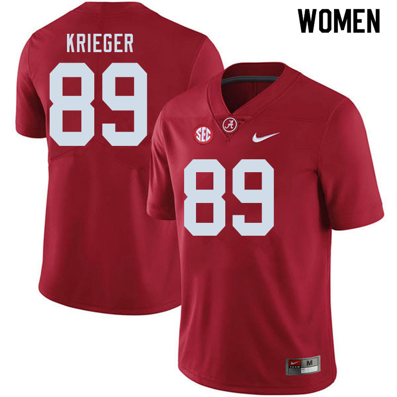 Alabama Crimson Tide Women's Grant Krieger #89 Crimson NCAA Nike Authentic Stitched 2020 College Football Jersey GS16F84KF